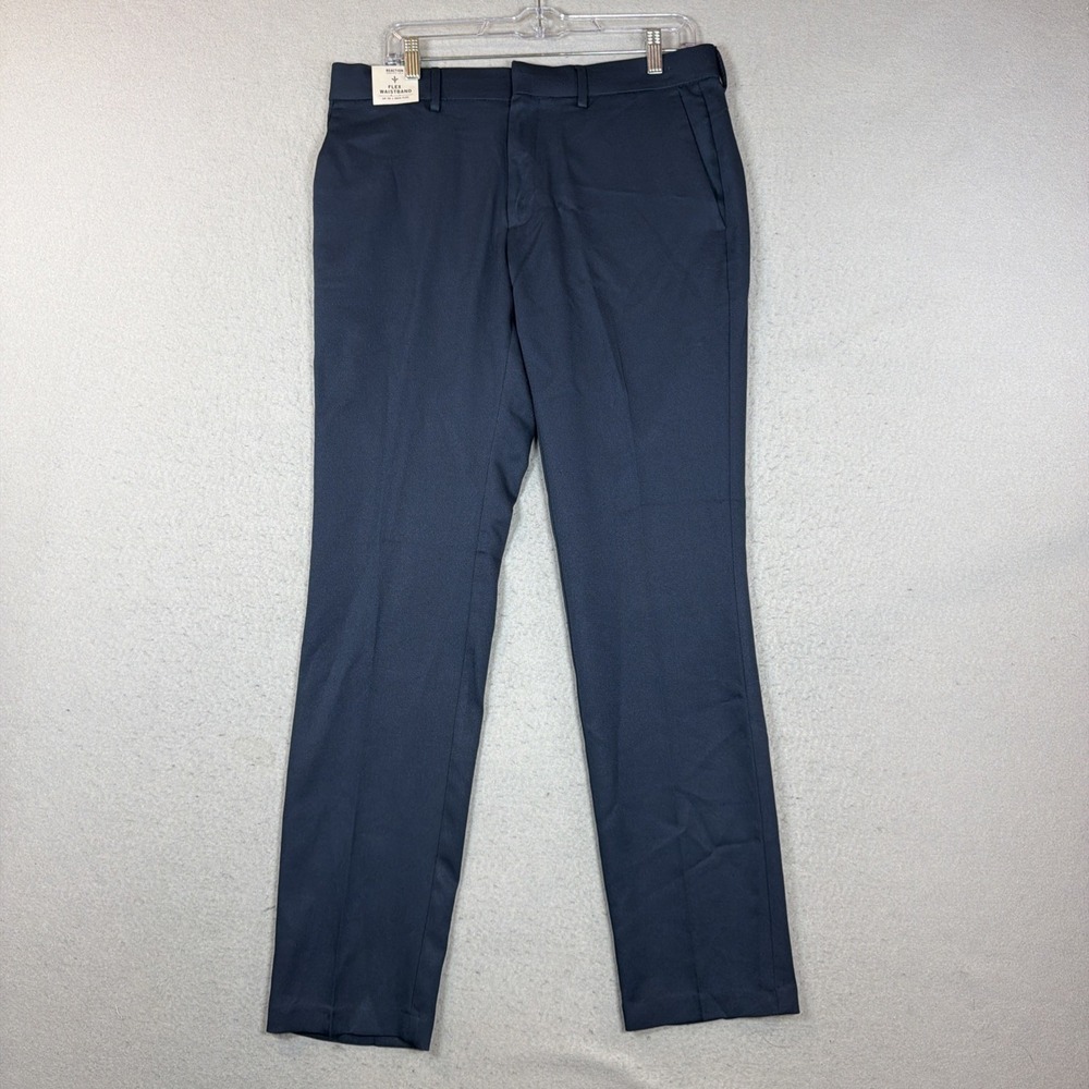 Kenneth Cole Reaction Skinny Fit Dress Pants Size 34x33 Navy Blue NWT